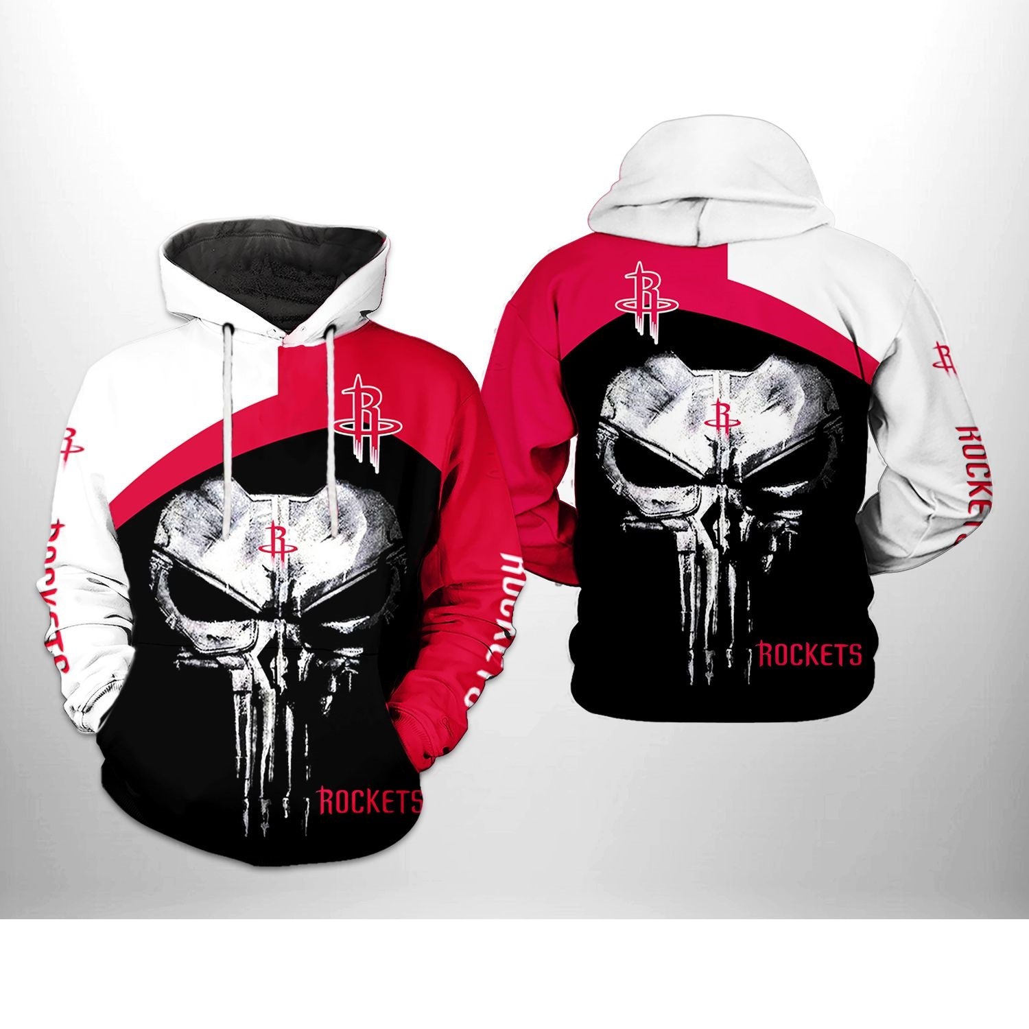 Houston Rockets Skull Punisher Hoodie